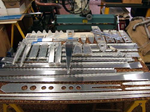 Finished Fin, Rudder, and Horz Stab Stucture Parts