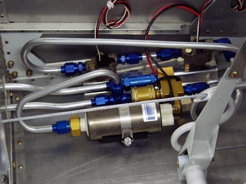 Transducer Mount Riveted to Floor - Fuel Pump Reinstalled