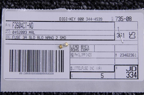 Garmin SL-30 - NAV Fuse - LittelFuse #0452003.MRL