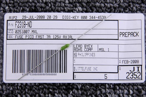 Garmin SL-30 - COM Fuse - LittelFuse #0251007.MXL