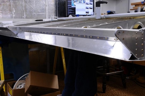 Left Aileron Gap Seal Riveted In Place