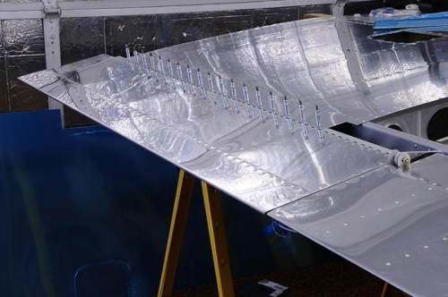 Left Wing - Flap Cleco'd In Place