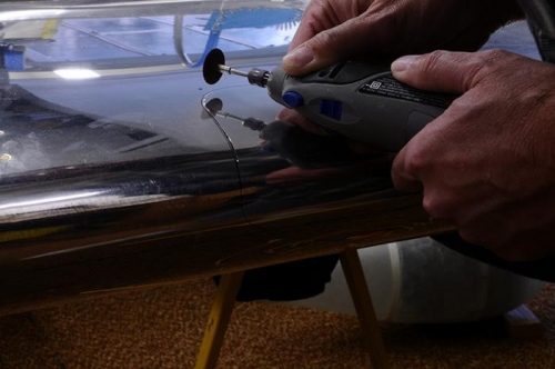 Rough Cutting The Leading Edge with Dremel #409 Cut-Off Wheel