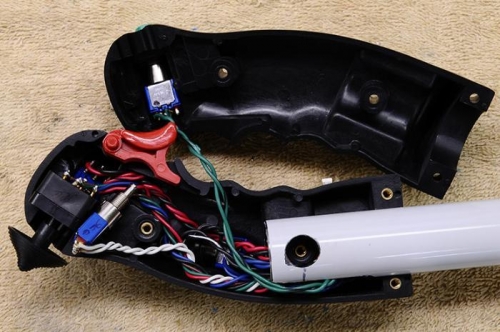 Stick Placed In Grip & Wires Adjusted To Fit