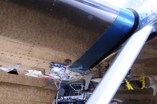 Left Wing Fairings Installed - Bottom - Flaps Down