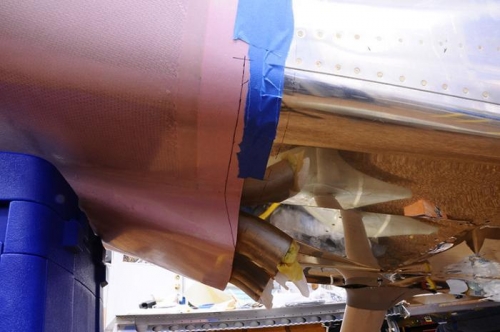 Lower Cowling Marked For Cutting