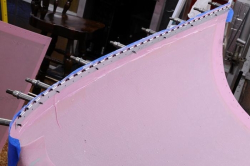 Upper Cowing Hinge With Resin & Clecos