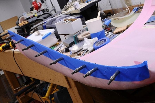 Upper Cowing Hinge With Resin & Clecos