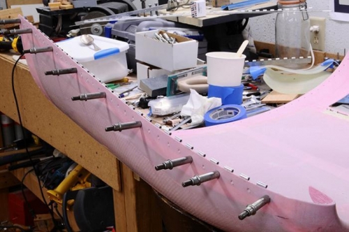 Upper Cowing Hinge With Resin & Clecos