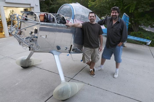 RV-8 Fuselage On The Drive Way, Craig and Matt