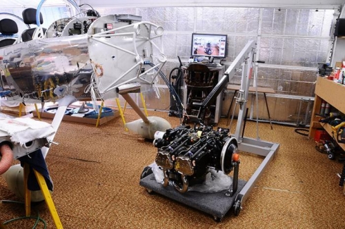 IO-390 Engine Mounting - Connected To Hoist