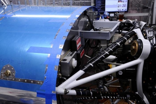 Skin Taped To Firewall To Hold In Place For Drilling Hinges