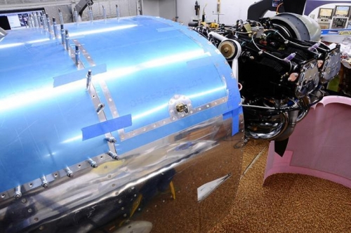 Skin Taped To Firewall To Hold In Place For Drilling Hinges