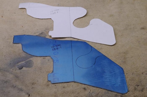 New Left Baffle Template - Cut Out Of Metal