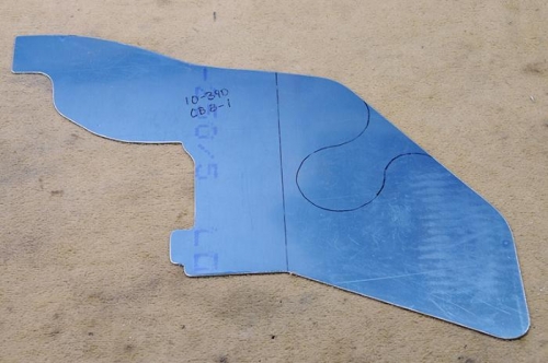 New Left Baffle Template - Cut Out Of Metal