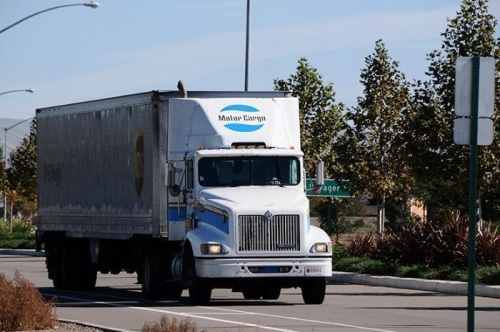UPS Freight Truck Arrives