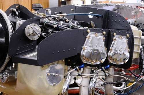 Baffle Pieces Installed On Engine