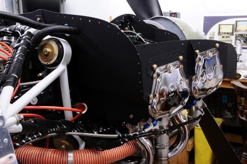 Baffle Pieces Installed On Engine