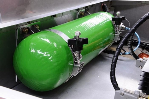 Oxygen System - O2 Tank Mounting Complete - Left Side View