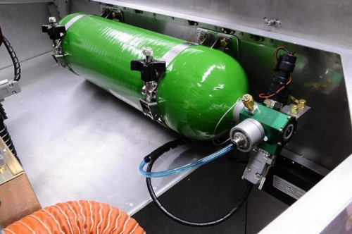 Oxygen System - O2 Tank Mounting Complete - Right Side View