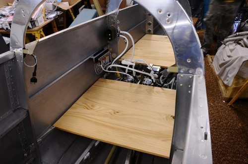 Wooden Board For Sitting While Riveting