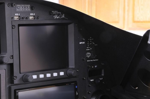 Stick Grip Label Applied To Right Hand Instrument Panel Mount