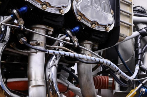 Lower Left Harness & Teflon Wire Wrap Installed