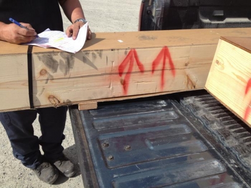 Back of crate #2 showing signs of forklift damages