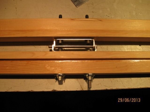 One of the elevator hinges