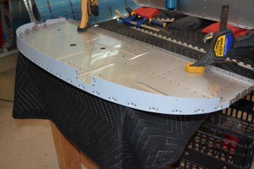 nut plates installed on doubler