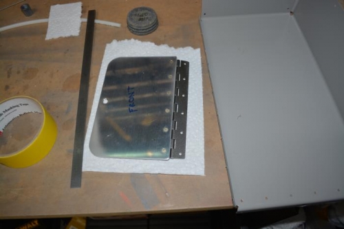 painted hinge and attached it to map box door