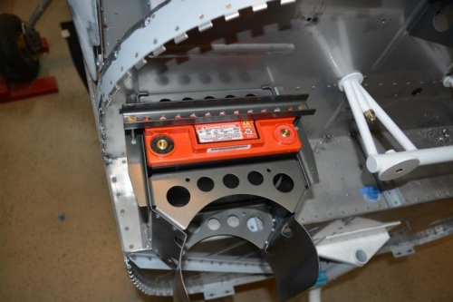 top view of battery installed