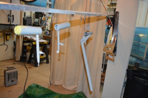 hanging spar pins and flap handle for paint