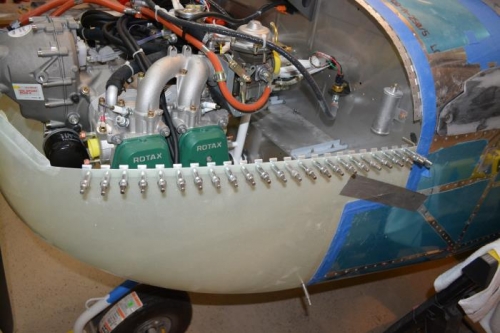 side hinge clecoed in place