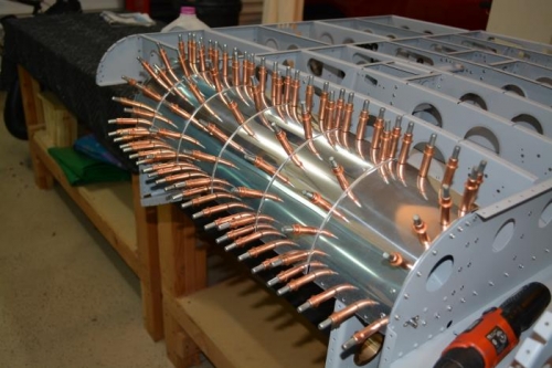 Right side corner skins clecoed in place