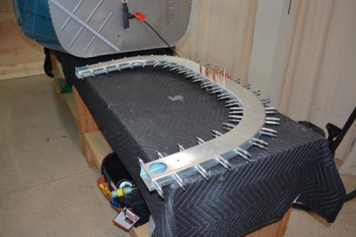 Started putting the roll bar assembly together (needed more siver clecos)