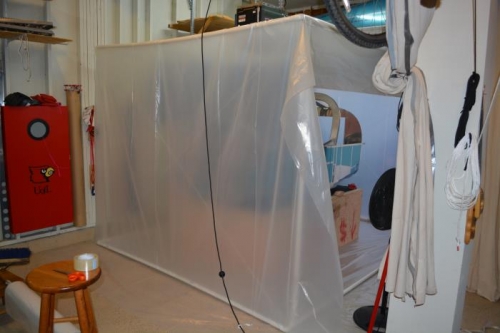 Starting to wrap in 6 mil plastic