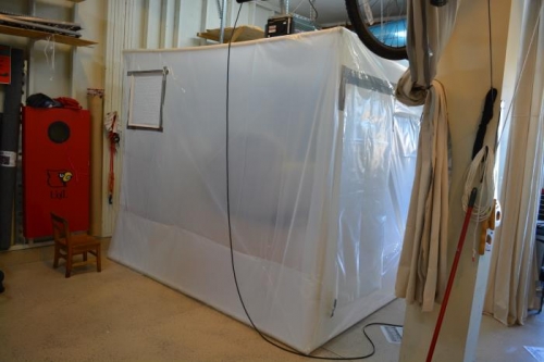 Paint booth almost done...just need to add some reinforcement