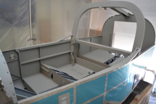 Final coat for interior...pulling off masking