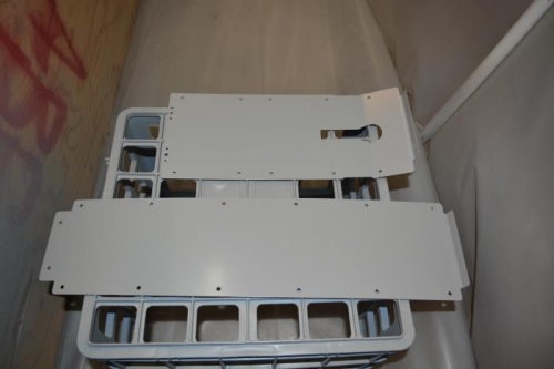 Painted tunnel covers (note one cover is upside down)