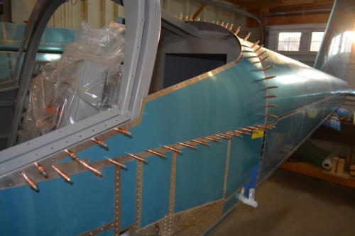 left turtle skin clecoed in place