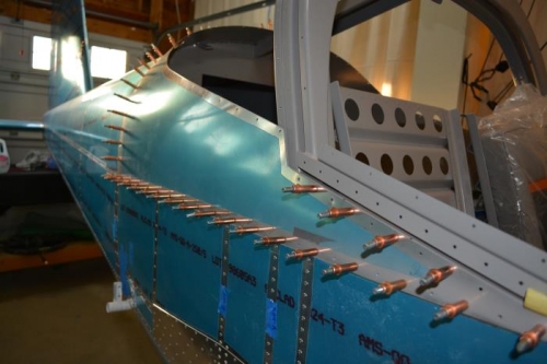 right turtle skin clecoed in place