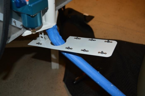 lower cowl removed to drill firewall bracket holes