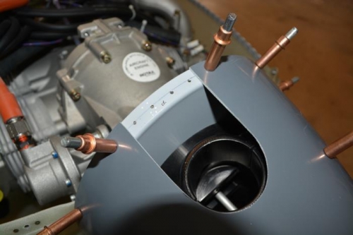 Holes drilled for spinner gap filler