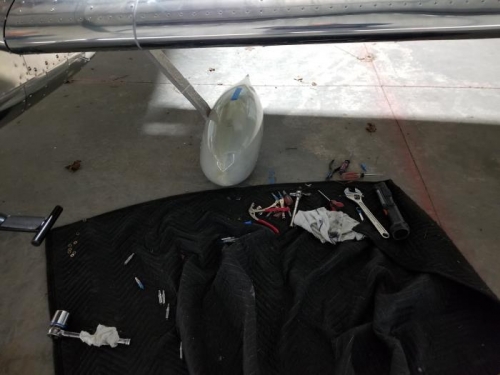 Laft wheel fairing in place