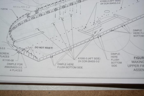 Make sure to dimple all the holes on the lower flange that are dimpled on the fire wall shelf