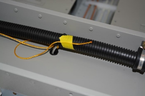 Through the conduit hole and fwd bound