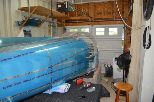 Tail section clecoed in place