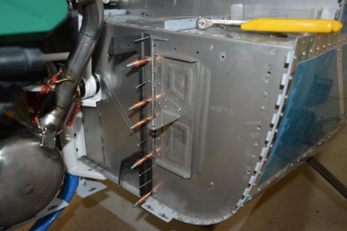 Door and box clecoed in place