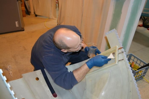 attaching fiberglass to tansition piece